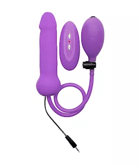 Ouch Inflatable Vibrating Silicone Dong Purple