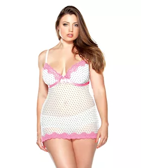 Pushup Polkadot Babydoll & Matching Hipster Panty