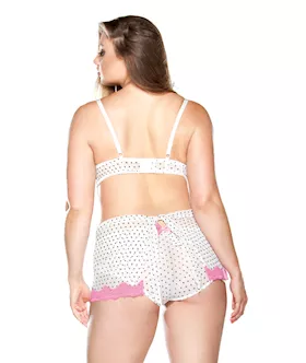 Pushup Polkadot Babydoll & Matching Hipster Panty