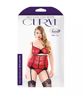Kenna Soft Cup Bra Garter Belt & Panty