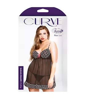 Polka Dot Underwire Babydoll & G-string
