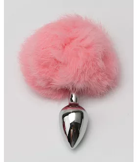 Chrome Butt Plug With Rabbit Tail