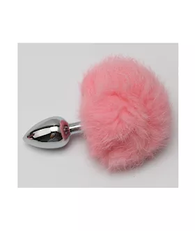 Chrome Butt Plug With Rabbit Tail