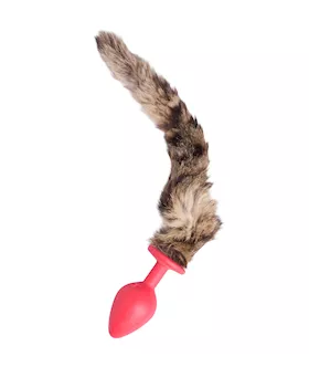 Silicone Butt Plug with Small Striped Tail