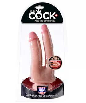 King Cock Plus Dual Density Double Penetrator Suction Cup Dildo