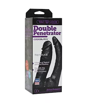 Vac-u-lock Codeblack - 6 Inch Double Penetrator