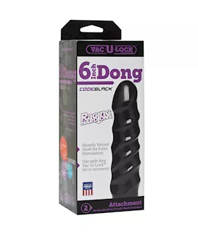 Vac-u-lock Codeblack - 6 Inch Dong 