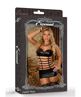 Balcony Cage Mini Dress And Gstring Set