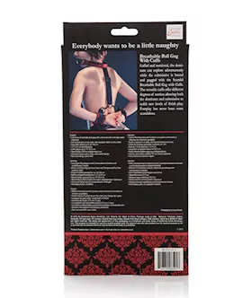 Scandal Breathable Ball Gag With Cuffs