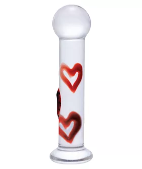 Lil Hearts Glass Plug With Raised Heart Texture