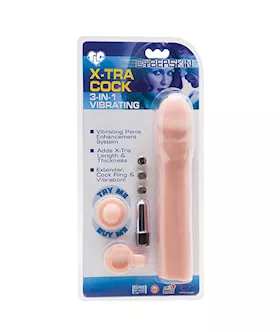 Tlc Cyberskin 3-in-1 Vibrating X-tra Cock