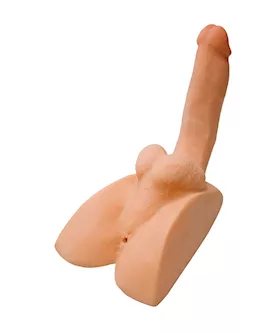 Adam Male Toys Rock Hard Cyberskin Ass Stroker With Erect Cock