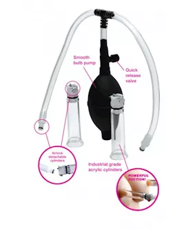 Nipple Pumping System With Dual Detachable Acrylic Cylinders