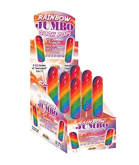 Rainbow Jumbo Cock Pops 6 Pices