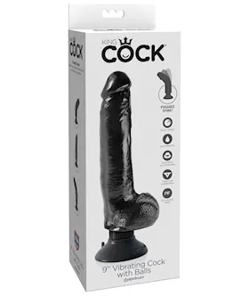 King Cock 9 Inch Vibrating Cock With Balls