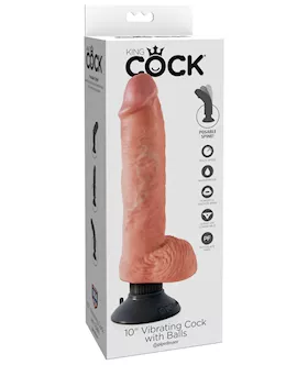 King Cock 10 inch Vibrating Suction Cup Dildo