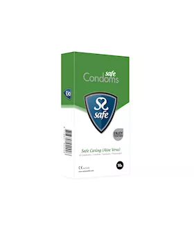 Safe Caring Condoms Aloe Vera 10 Pcs