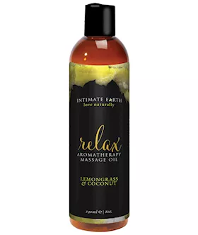 Intimate Earth Relax Aromatherapy Massage Oil - Lemongrass And Coconut