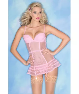 Ruffled Chemise With Thong
