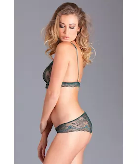 Two-piece Lace Bralette And Panty Set - L/xl