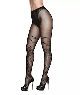 Ribbon & Bow Jacquard Pantyhose