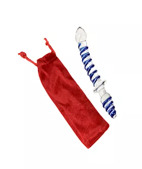 Adam & Eves Twisted Love Glass Dildo