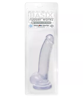 Basix 9 Inch Suction Cup With Dong Clear