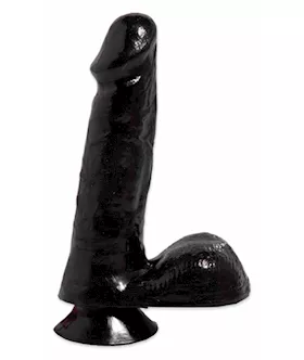 Basix 6 Inch Dong W Suction Cup Blac
