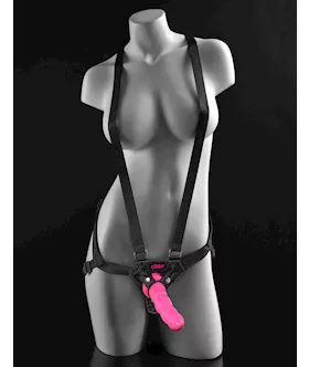 Dillio Purple 6 Inch Strap-on Suspender Harness Set