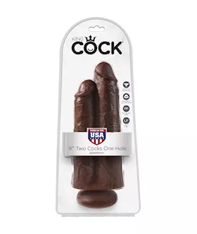 King Cock 9 Inch Two Cocks One Hole Dildo
