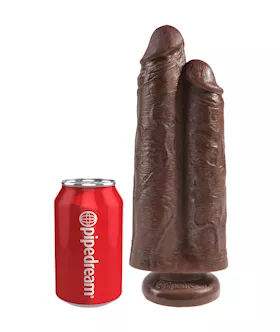 King Cock 9 Inch Two Cocks One Hole Dildo