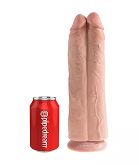 King Cock 11 Inch Two Cocks One Hole