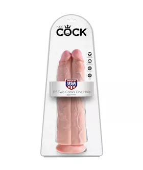 King Cock 11 Inch Two Cocks One Hole