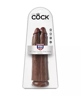 King Cock 11 Inch Two Cocks One Hole Dildo