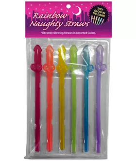 GlowintheDark Rainbow Naughty Straws