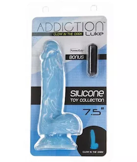 Luke Glow In The Dark 7.5 Inch Dildo With Balls