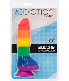 Justin Rainbow 8 Inch Dong With Balls