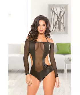 Allure Mesh And Wetlook Romper