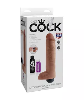King Cock  10 Inch Squirting Dildo With Balls