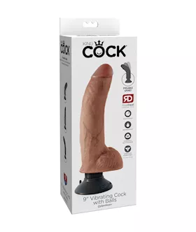 King Cock  9 Inch Vibrating Dildo With Balls