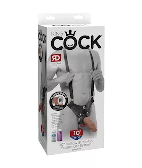 King Cock 10 Inch Hollow Strap-on Suspender System