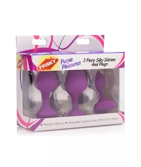 Purple Pleasures 3 Piece Silicone Anal Plugs