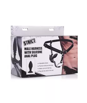 Male Harness With Silicone Butt Plug