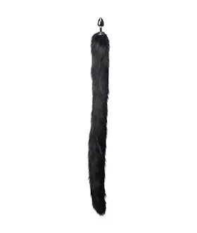 Extra Long Midnight Mink Tail Plug