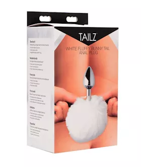 Tailz White Fluffy Bunny Tail Anal Plug