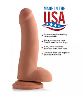 Usa Cocks 8 Inch Ameriskin Dildo - Medium Skin Tone