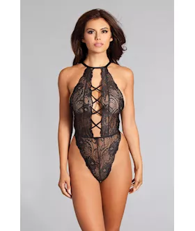 Sahara Tedd French cut halter neck lace teddy