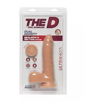 The D - Realistic D - Slim Dildo With Balls