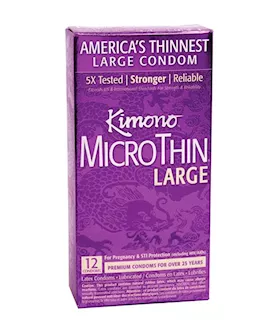 Kimono Microthin Large Condoms  12 Pack