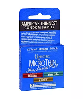 Kimono Sheer Variety Condom Pack 3 Pack